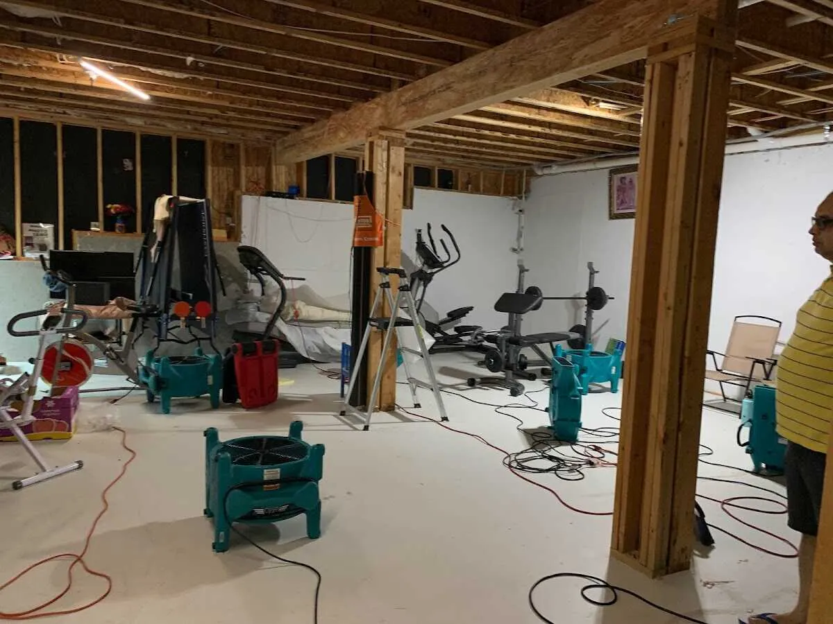 Basement drying equipment setup for Structural Drying in Gardnerville